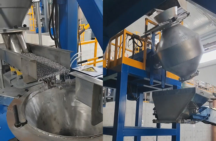 海綿鈦鈦合金自動稱重與混料系統(tǒng)，鈦合金混布料生產(chǎn)線,?鈦合金混布料裝置調(diào)試完成